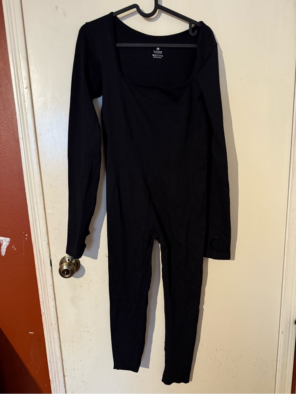 Black Women One-Piece Long Sleeve Bodysuit